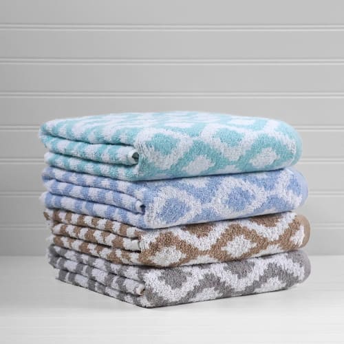 Fibertone Pool Towel, Cotton/Poly Blend, 30x60, 13.0 lbs/dz, Porcelain Blue Diamond